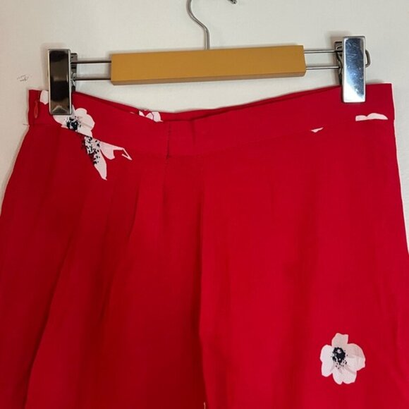 Bardot Red Floral Asymmetrical Ruffle Wrap Skirt Women’s Size 6 - Picture 14 of 15
